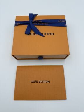 Authentic Louis Vuitton Small Orange Slide Box Ribbon Envelope 5” x 5.75”